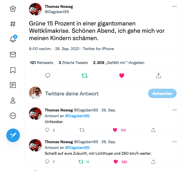 @Dagobert95 Twitter-Screenshot vom Wahlabend Bundestagswahl 2021