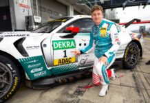 Ford HRT – Finn Wiebelhaus steigt als Gewinner der Road to DTM auf Youngster Finn Wiebelhaus gewann 2025 das ADAC GT Masters Rennen Nürburgring, - Foto: Gruppe C Photography