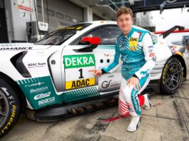 Ford HRT – Finn Wiebelhaus steigt als Gewinner der Road to DTM auf Youngster Finn Wiebelhaus gewann 2025 das ADAC GT Masters Rennen Nürburgring, - Foto: Gruppe C Photography