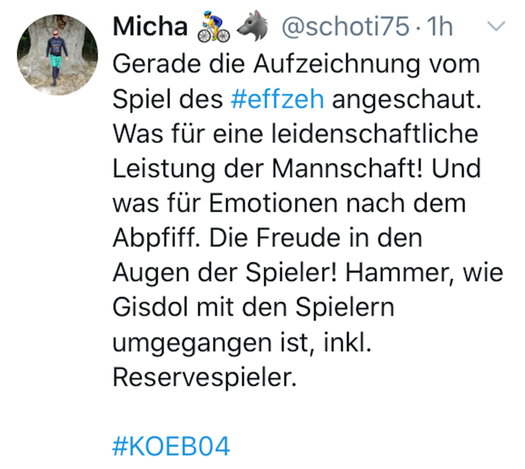 der Michi bei Twitter zu #KOELEV