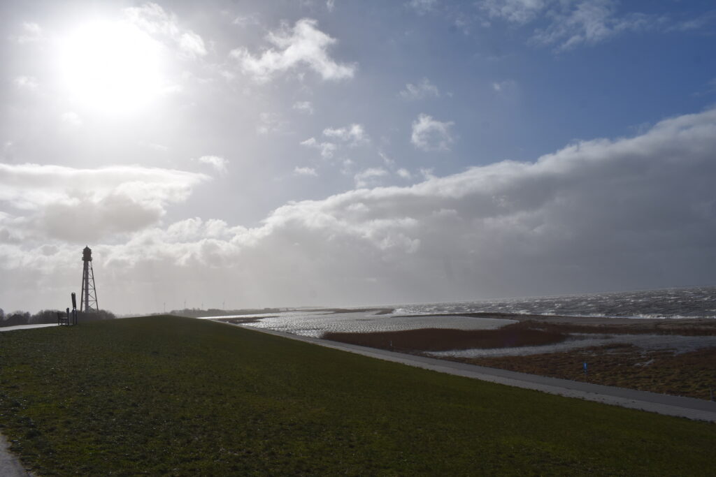 Ostfriesland Campen der Leuchtturm Sturm Nordsee Wattenmeer