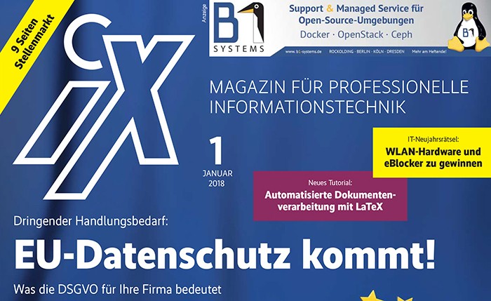 iX Ausgabe 1/18 Foto(c) "obs/iX-Magazin/iX 1/18"