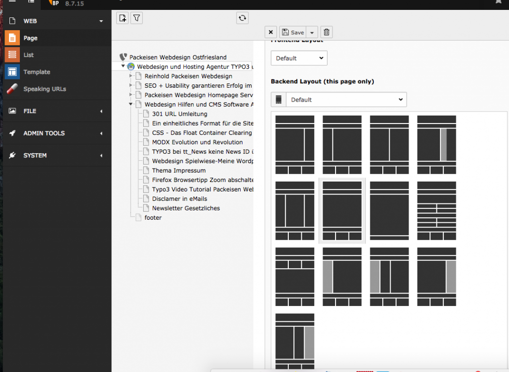 Bootstrap Package Auswahl Frontend Layouts