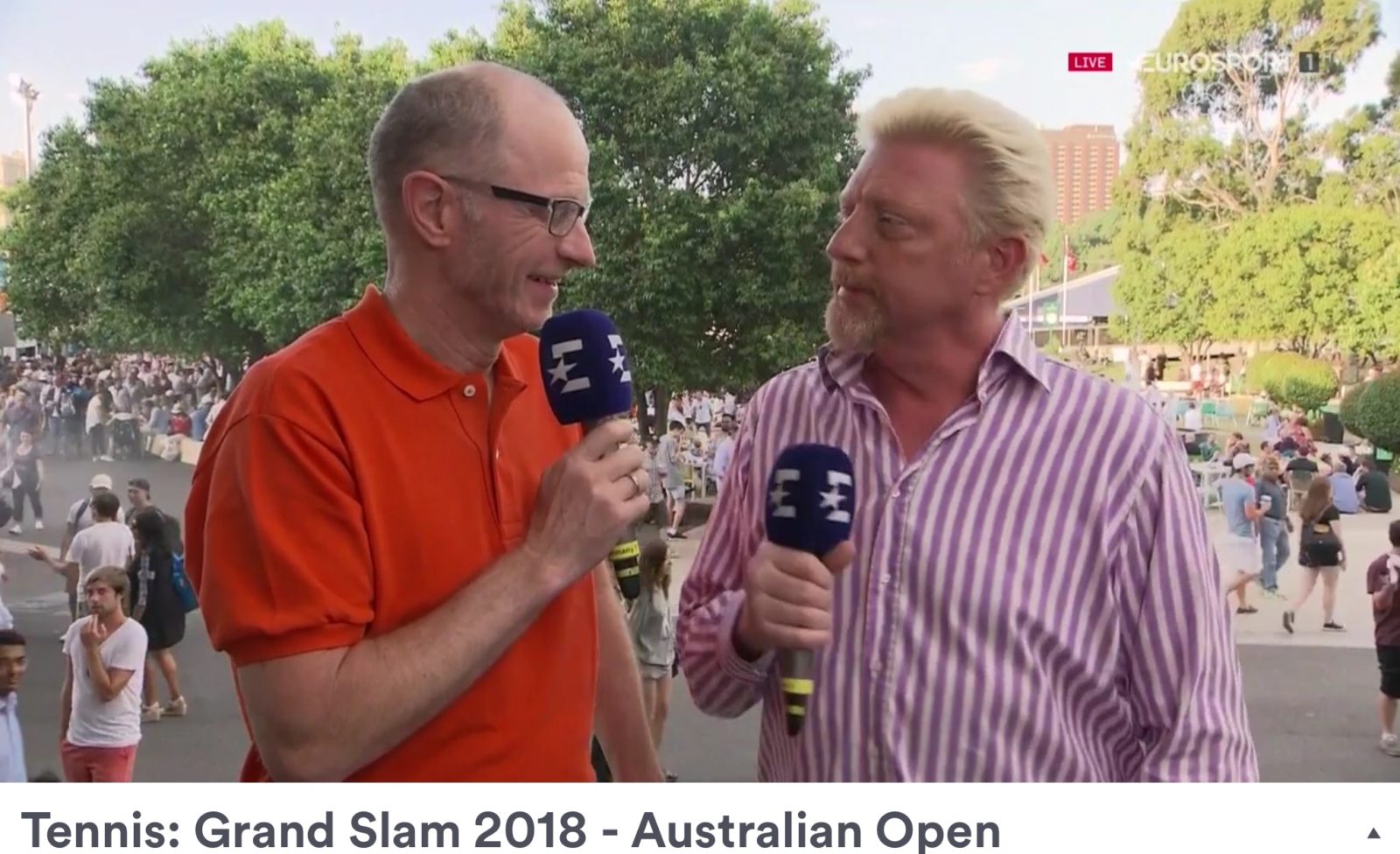 Matthias Stach und Boris Becker Eurosport Tennis Moderatoren Foto (C) Eurosport TV