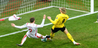 Haland BVB schießt den Ausgleich gegen den 1.FC Köln Foto(c)IMAGO / Uwe Kraft