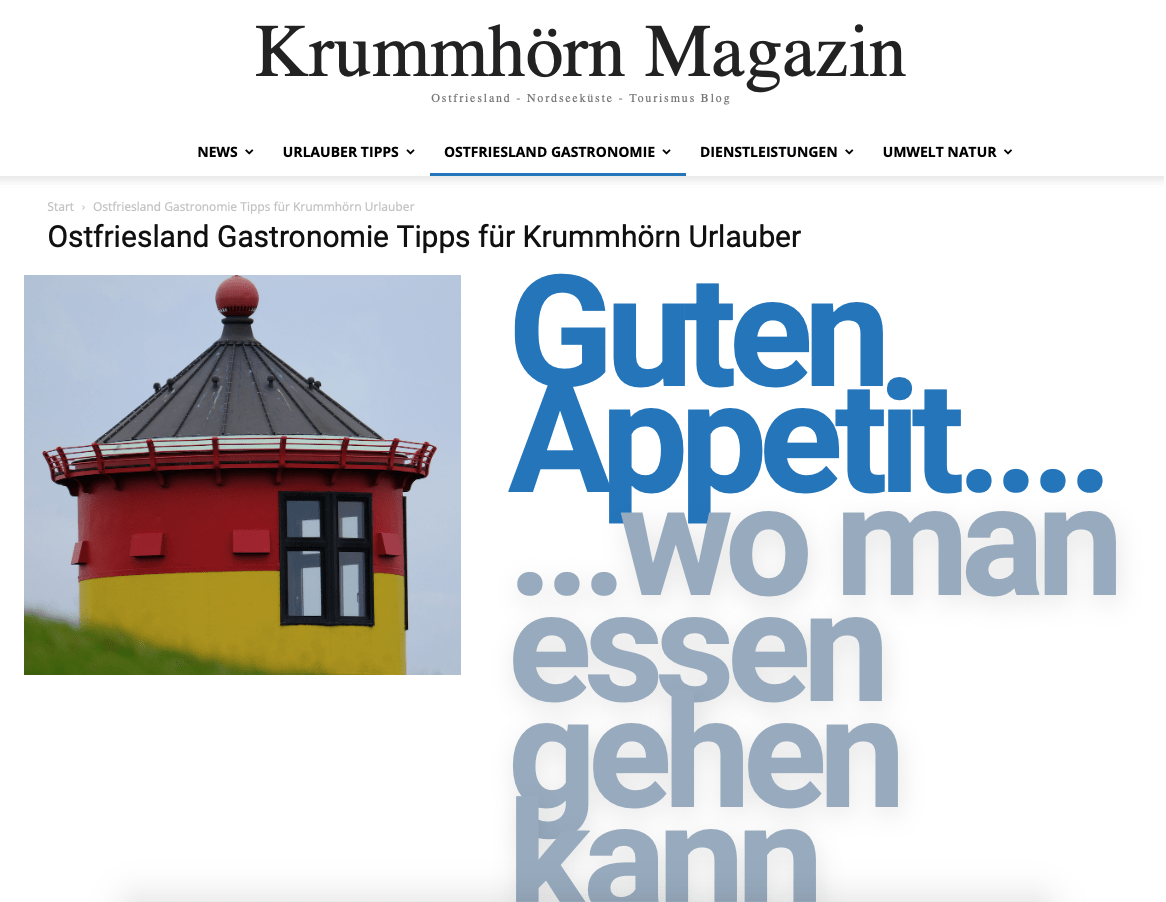 Krummhörn Magazin Informationen für Feriengäste und Ostfriesland Urlauber