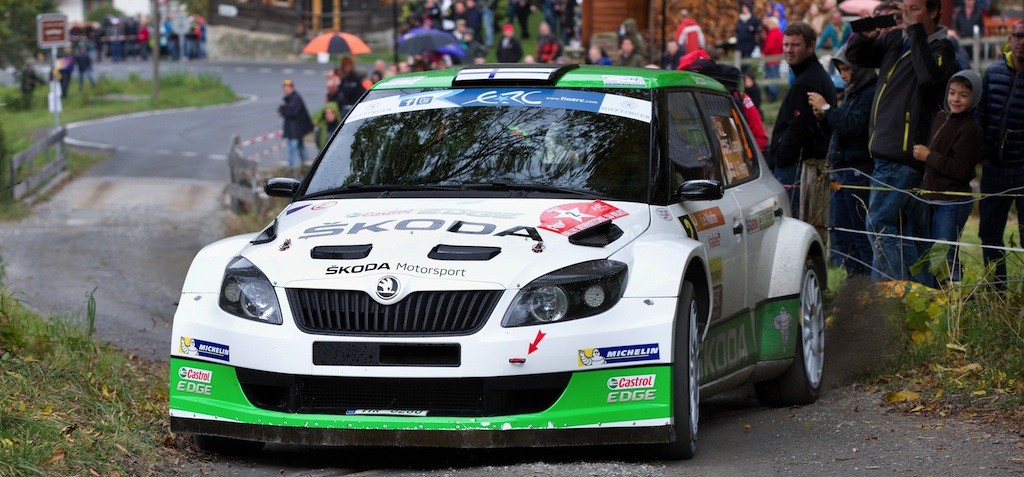 SKODA Werkspiloten Esapekka Lappi/Janne Ferm auf dem Weg zum Europameister-Titel 2014