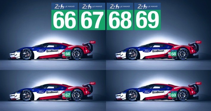 Vier Ford GT 2016 bei den 24H Le Mans Foto: