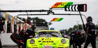 Manthey EMA überzeugte am Auto von Thomas Preining mit schnellen Reifenwechseln DTM, 7. + 8. Rennen Norisring 2025 - Foto: Gruppe C Photography