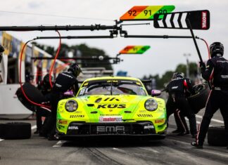 Manthey EMA überzeugte am Auto von Thomas Preining mit schnellen Reifenwechseln DTM, 7. + 8. Rennen Norisring 2025 - Foto: Gruppe C Photography