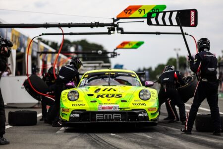 Manthey EMA überzeugte am Auto von Thomas Preining mit schnellen Reifenwechseln DTM, 7. + 8. Rennen Norisring 2025 - Foto: Gruppe C Photography