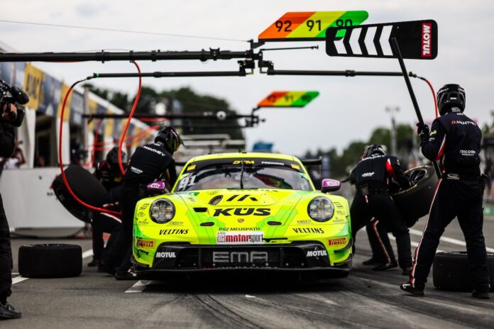 DTM, 7. + 8. Rennen Norisring 2025 - Foto: Gruppe C Photography Manthey EMA überzeugte am Auto von Thomas Preining mit schnellen Reifenwechseln DTM, 7. + 8. Rennen Norisring 2025 - Foto: Gruppe C Photography