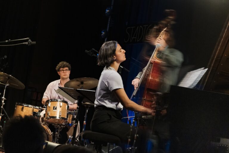 v.l.n.r. Max Stadtfeld, Olga Reznichenko, Lorenz Heigenhuber Eeuropean Jazz Conference©Niclas Weber
