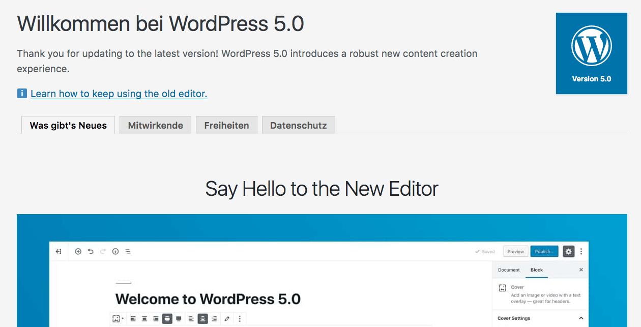 Wordpress 5.0 Bebo